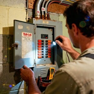 Outdated 1960s electrical systems in Akron Ohio home showing fire hazards from aluminum wiring and Federal Pacific panels that cause house fires
